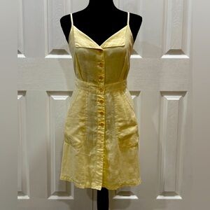 Juicy Couture Yellow Button-Front Mini Dress